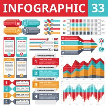 Infographics Elements 33 - Set of Design Elements in vector format. Stock Illustration