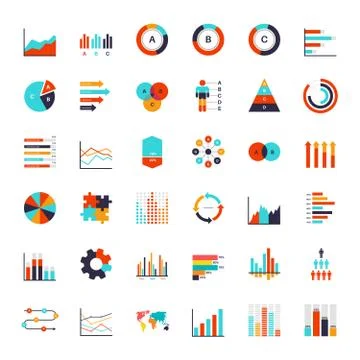 Infographics elements. Data analysis chart, modern presentation for business Illustrazione stock