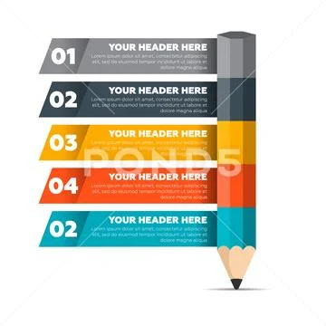 Infographics elements. Five steps process 스톡 일러스트