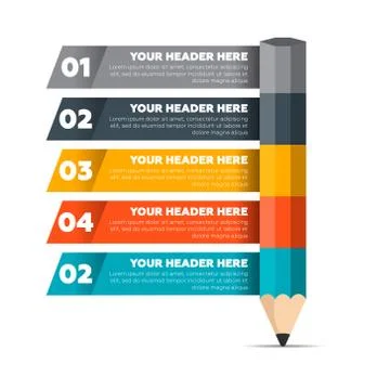 Infographics elements. Five steps process Stock Illustration