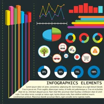 Infographics elements with graphs Stock Illustration