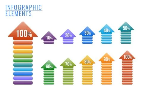 Infographics elements, percent progress. Stock Illustration