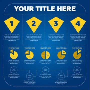 Infographics elements - pie chart, 4 steps 스톡 일러스트