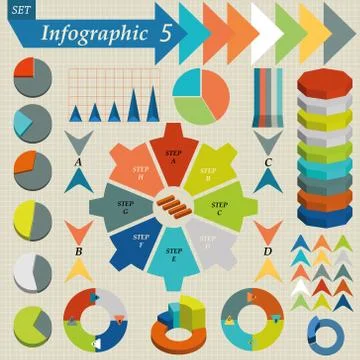 Infographics Elements Set For Business - vector Illustrazione stock