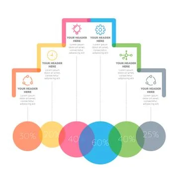 Infographics elements. Six steps process Stock Illustration