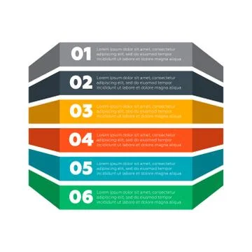 Infographics elements. Six steps process Stock Illustration