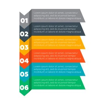 Infographics elements. Six steps process Illustrazione stock