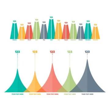 Infographics elements. Triangle bar chart 스톡 일러스트