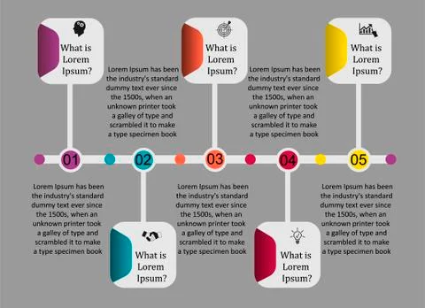 Infographics on five steps Stock Illustration
