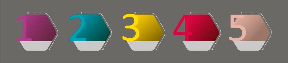 Infographics on five steps Stock Illustration