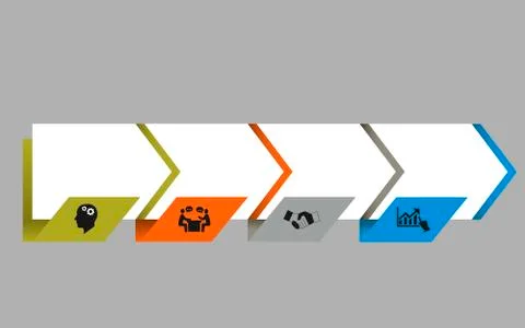 Infographics on five steps Illustrazione stock