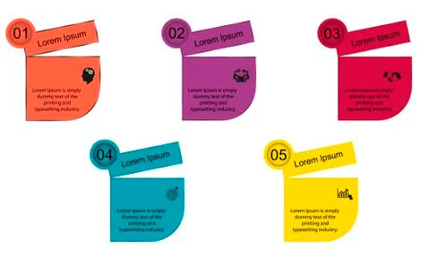 Infographics on five steps for text Stock Illustration