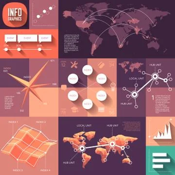 Infographics of flat design with long shadows Иллюстрация