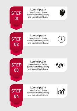 Infographics in four stages Stock Illustration