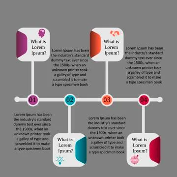 Infographics on four steps Illustrazione stock