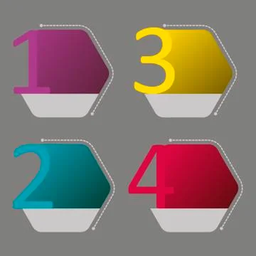 Infographics on four steps Stock Illustration