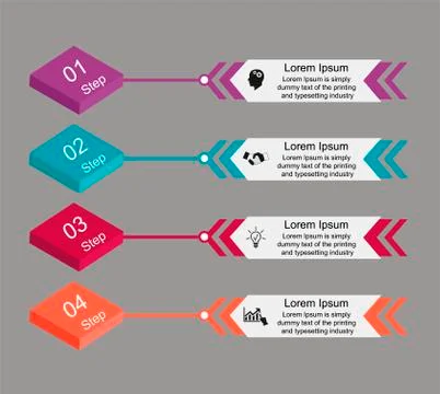 Infographics on four steps Illustrazione stock
