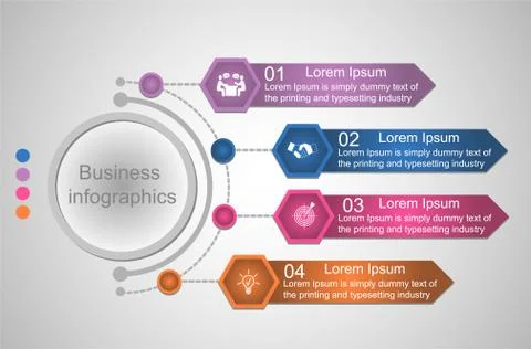 Infographics on four steps Illustrazione stock