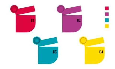 Infographics on four steps Stock Illustration