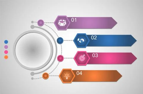Infographics on four steps without text Stock Illustration