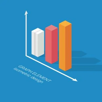 Infographics graph element. Isometric design chart. Statistics icon for data Illustrazione stock