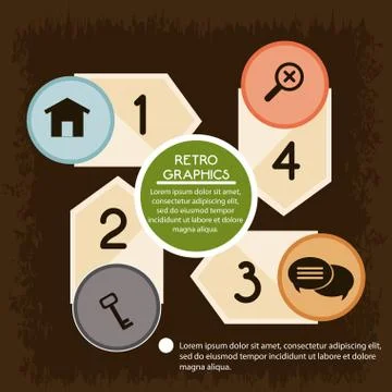 Infographics icon. Retro design. Vector graphic Stock Illustration