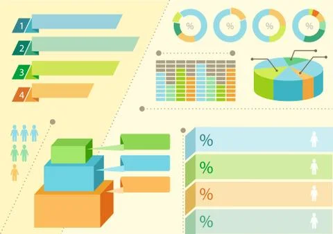 Infographics icons and elements for presentation 스톡 일러스트