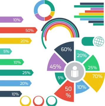 Infographics icons and elements for presentation 스톡 일러스트