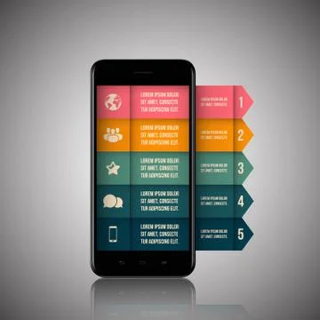 Infographics mobile phone data Stock Illustration