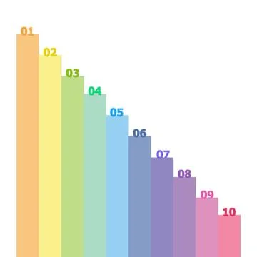 Infographics multicolor bar graph Foto stock