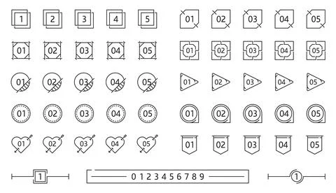 Infographics number geometric box frames set イラスト素材