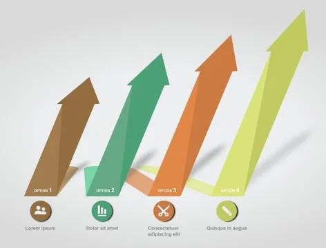 Infographics numbered arrow options elements Illustrazione stock