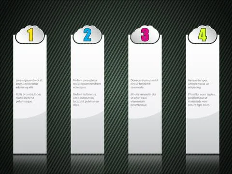 Infographics with numbered clouds Illustrazione stock