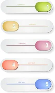 Infographics options numbered and colored elements Illustrazione stock