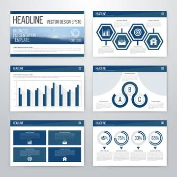 Infographics presentation template flat design Stock Illustration