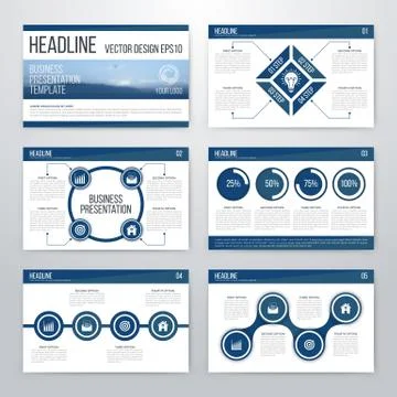 Infographics presentation template flat design Illustrazione stock