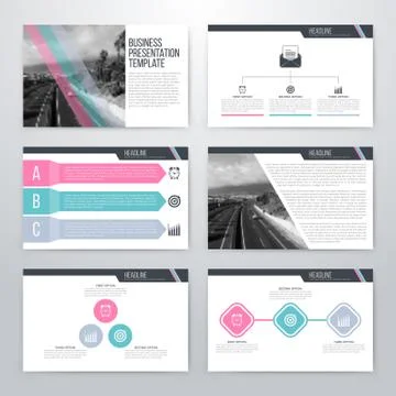 Infographics presentation template flat design Stock Illustration