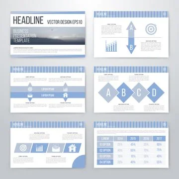 Infographics presentation template flat design Stock Illustration