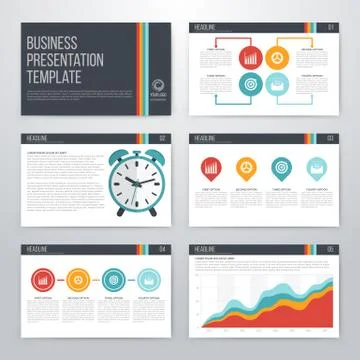 Infographics presentation template flat design Stock Illustration