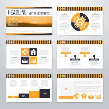 Infographics presentation template flat design Stock Illustration