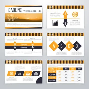 Infographics presentation template flat design Stock Illustration