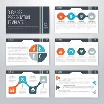Infographics presentation template flat design Stock Illustration