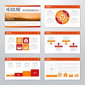 Infographics presentation template flat design Stock Illustration