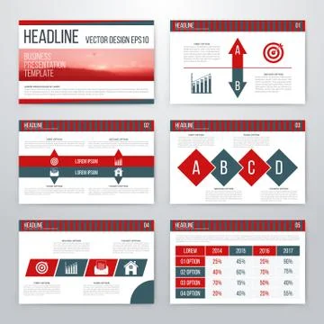 Infographics presentation template flat design Stock Illustration
