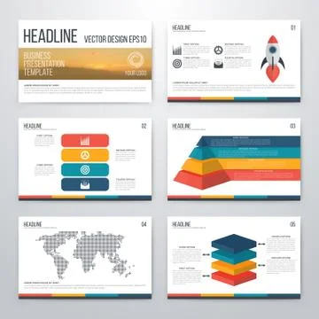 Infographics presentation template flat design Stock Illustration