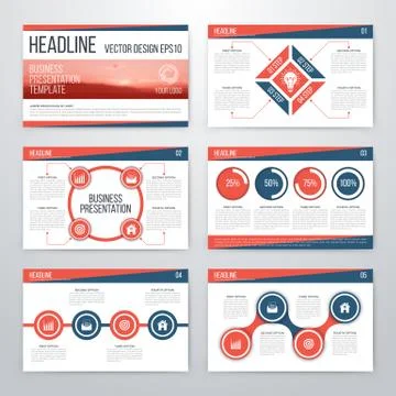 Infographics presentation template flat design Stock Illustration