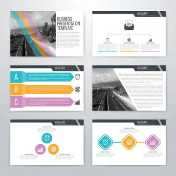 Infographics presentation template flat design Stock Illustration