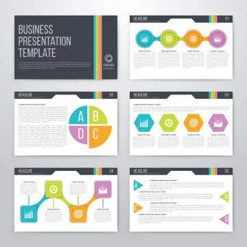 Infographics presentation template flat design Stock Illustration