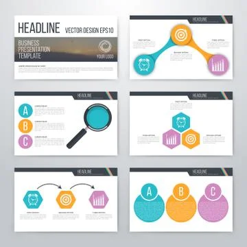 Infographics presentation template flat design Illustrazione stock