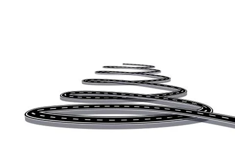 Infographics. The road in the future is stylized in the form of a spiral. Iso Stock Illustration